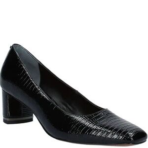 J.Renee Black Croc-Embossed Heels